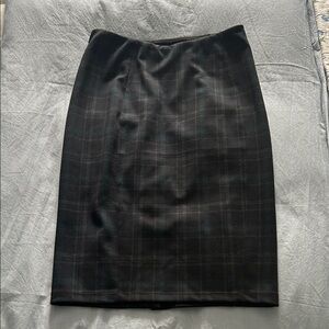 Liverpool Black Plaid Pencil Skirt